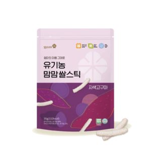 유기농 맘맘쌀스틱(자색고구마)<div style="font-size: 15px; color: #808080;  line-height: 1.1em;"><small>organic rice stick (purple sweet potato)</small></div>