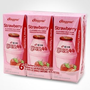 [빙그레] 딸기맛우유 200ml * 6<div id="product-title-en">[Binggrae] Strawberry Flavored Milk 200ml * 6</div>