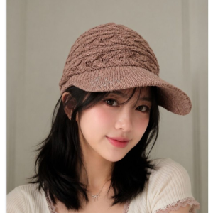 니트 바이저 햇 (연한갈색)<div id="product-title-en">Knitted Visor Hat (Light Brown)</div>