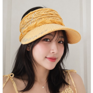니트 오픈탑 바이저 햇 (노랑)<div id="product-title-en">Knitted Open-Top Visor Hat (Yellow)</div>